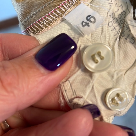 PAUL SMITH women’s MADE IN ITALY button down shirt cotton luxury khaki color S/M - Picture 10 of 13